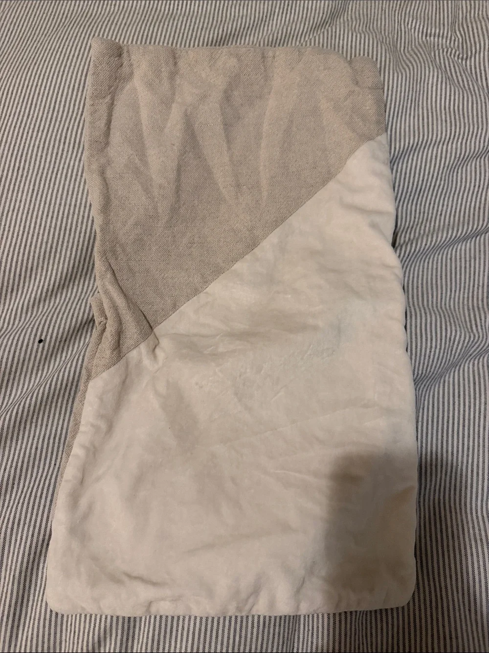 West Elm Two-Tone Beige and Cream Decorative Pillow Cover